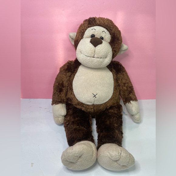 Build A Bear Dark Brown Monkey 18" Plush Stuffed Animal Toy X Belly Button - Picture 2 of 6